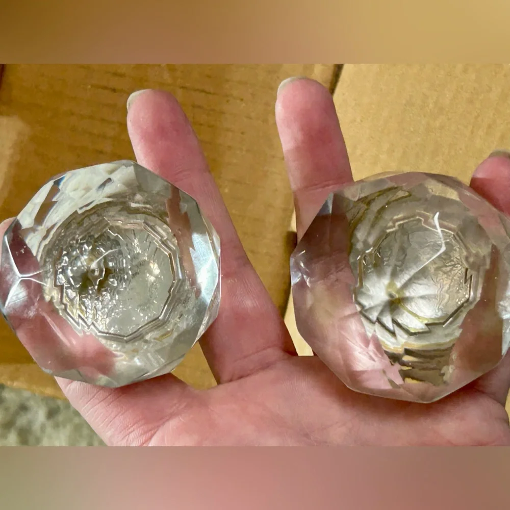 Restoration Hardware Clear Glass Fauceted Finial Knobs